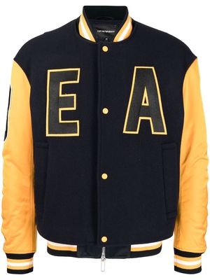 Emporio Armani colour-block logo bomber jacket - Yellow