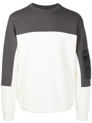 Emporio Armani colour-block long-sleeved jumper - Grey