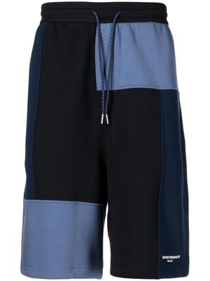 Emporio Armani colour-block panelled shorts - Blue