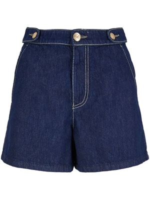 Emporio Armani contrast-stitching denim shorts - Blue