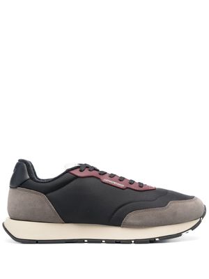Emporio Armani contrasting panel lace-up sneakers - Blue
