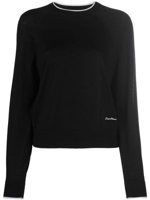 Emporio Armani contrasting trim crew neck jumper - Black