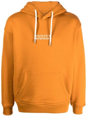 Emporio Armani coordinates-print cotton hoodie - Orange