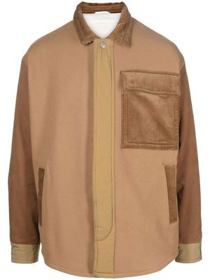 Emporio Armani corduroy-detail shirt jacket - Brown