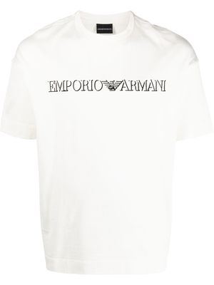 Emporio Armani cotton logo T-shirt - Neutrals