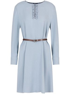 Emporio Armani crepe belted dress - Blue