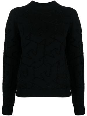 Emporio Armani crew-neck jacquard sweatshirt - Black