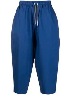 Emporio Armani cropped-leg cotton track pants - Blue
