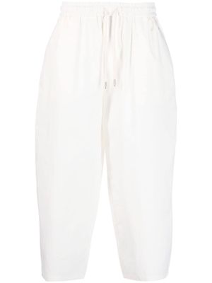 Emporio Armani cropped-leg cotton track pants - Neutrals