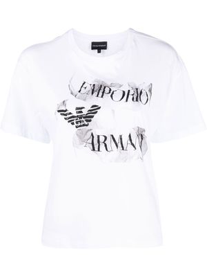 Emporio Armani Crumpled Paper graphic T-shirt - White