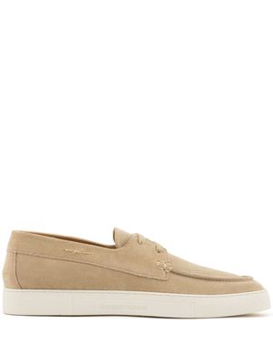Emporio Armani Crust leather lace-up shoes - Neutrals