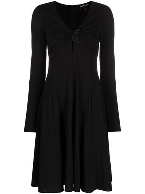 Emporio Armani crystal-embellished minidress - Black