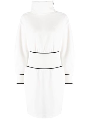 Emporio Armani debossed-logo cotton dress - White