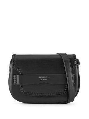 Emporio Armani debossed-logo leather mini bag - Black