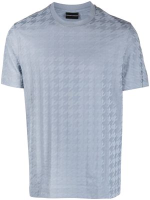 Emporio Armani debossed-pattern T-shirt - Blue