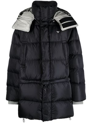 Emporio Armani detachable-panel padded coat - Black