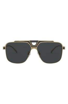 Emporio Armani Dolce & Gabbana 62mm Oversize Square Sunglasses in Gold/Black Matte/Grey