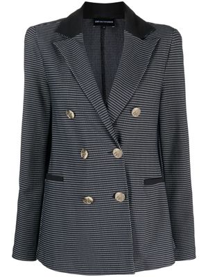 Emporio Armani double-breast jacquard blazer - Black
