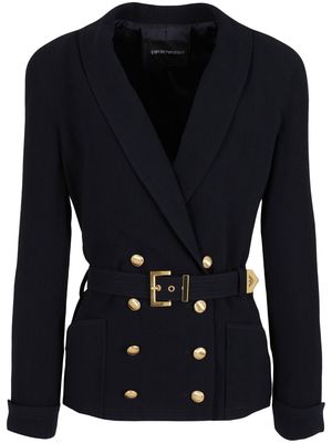 Emporio Armani double-breasted belted blazer - Black