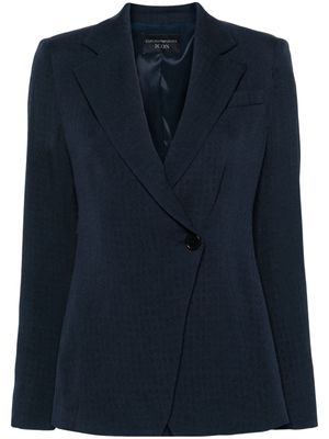 Emporio Armani double-breasted crepe blazer - Blue