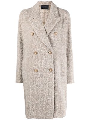 Emporio Armani double-breasted fitted coat - Neutrals