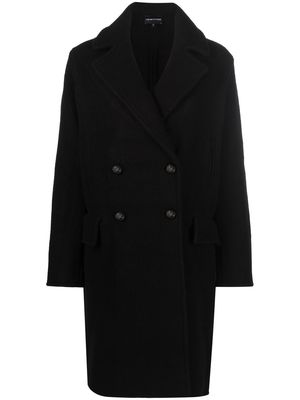 Emporio Armani double-breasted wool coat - Black