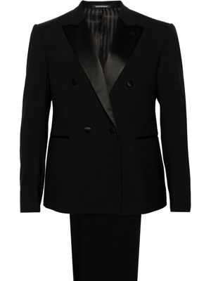 Emporio Armani double-breasted wool suit - Black