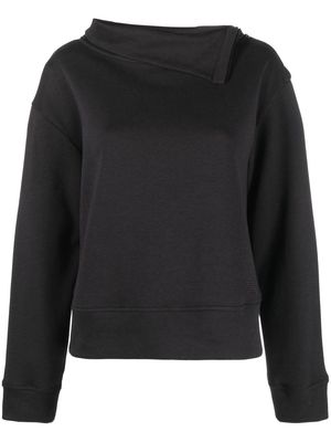 Emporio Armani draped zipped neck sweatshirt - Black