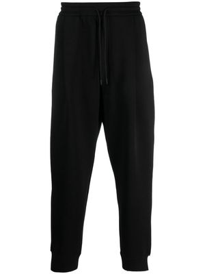 Emporio Armani drawstring cotton-blend track pants - Black