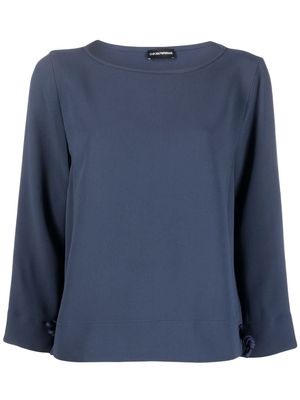 Emporio Armani drawstring-detail sweatshirt - Blue