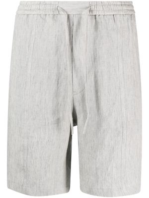 Emporio Armani drawstring linen shorts - Grey
