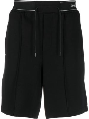 Emporio Armani drawstring panelled track shorts - Black