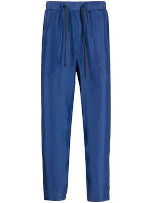 Emporio Armani drawstring silk tailored trousers - Blue