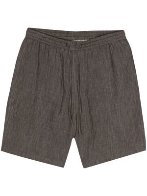 Emporio Armani drawstring-waist linen shorts - Brown