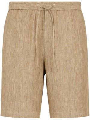 Emporio Armani drawstring-waist linen shorts - Neutrals