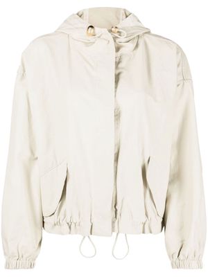 Emporio Armani drop-shoulder hooded jacket - Neutrals