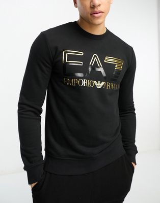 Emporio Armani EA7 oversized logo sweatshirt in black
