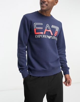 Emporio Armani EA7 oversized logo sweatshirt in navy