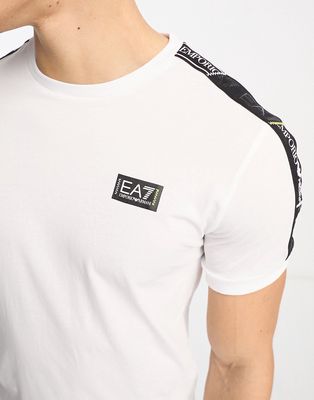Emporio Armani EA7 taped logo t-shirt in white