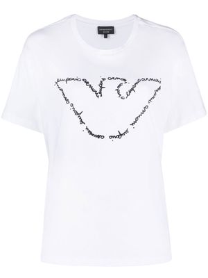 Emporio Armani eagle logo print T-shirt - White