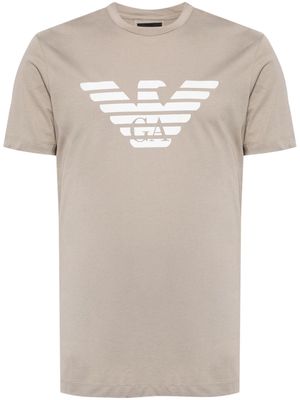 Emporio Armani Eagle-print cotton T-shirt - Grey