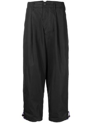 Emporio Armani elasticated-hem straight-leg trousers - Black