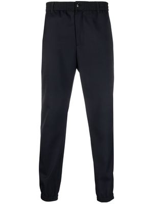 Emporio Armani elasticated-waistband tapered trousers - Blue