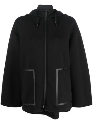 Emporio Armani embossed-logo zip-up jacket - Black