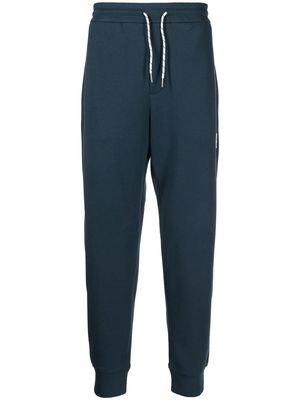 Emporio Armani embroidered-logo detail track pants - Blue
