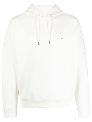Emporio Armani embroidered-logo drawstring hoodie - White