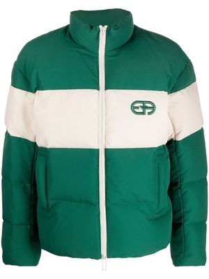 Emporio Armani embroidered-logo padded jacket - Neutrals