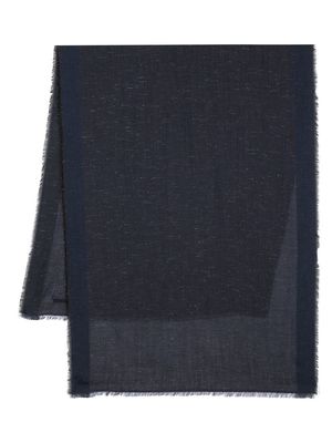 Emporio Armani embroidered logo scarf - Blue