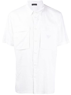 Emporio Armani embroidered-logo short-sleeve shirt - White