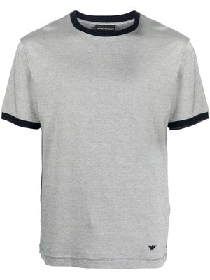 Emporio Armani embroidered-logo short-sleeve T-shirt - Neutrals